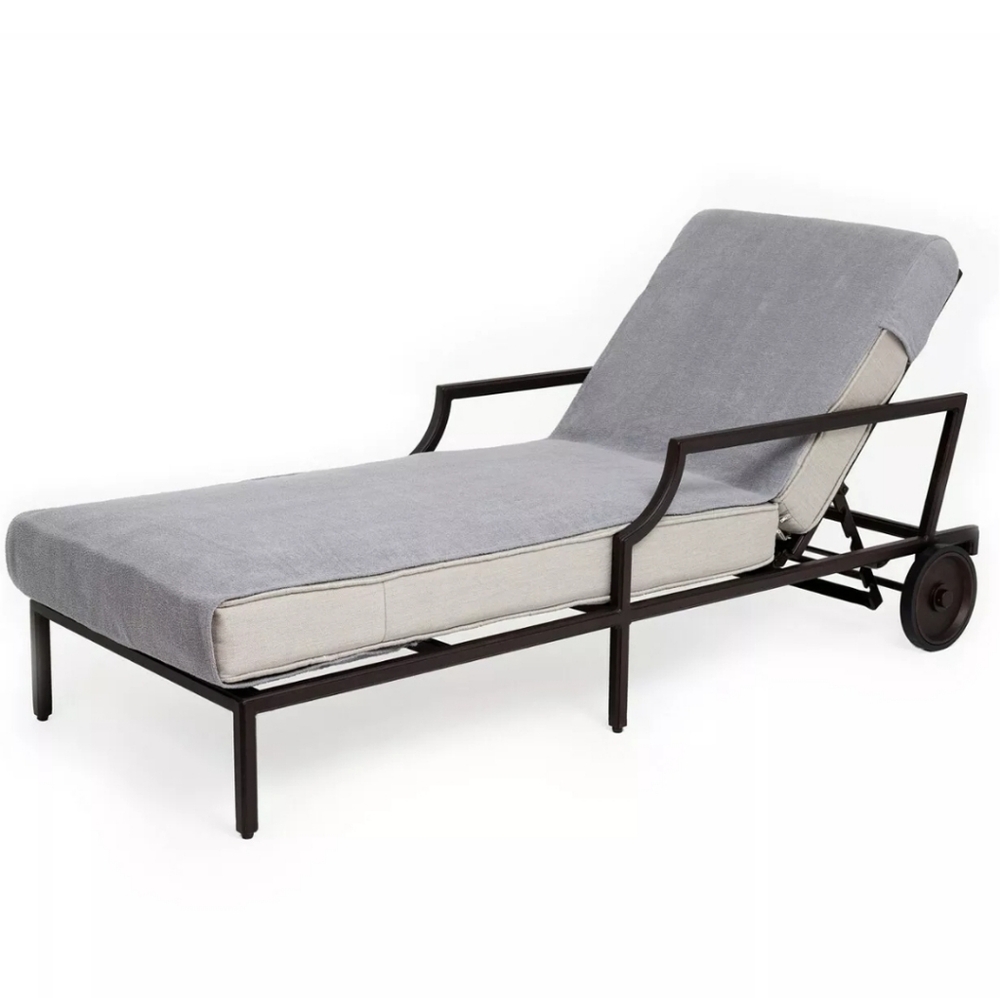 Linum Home Textiles Chaise Lounge Cover Turkish Cotton Gray